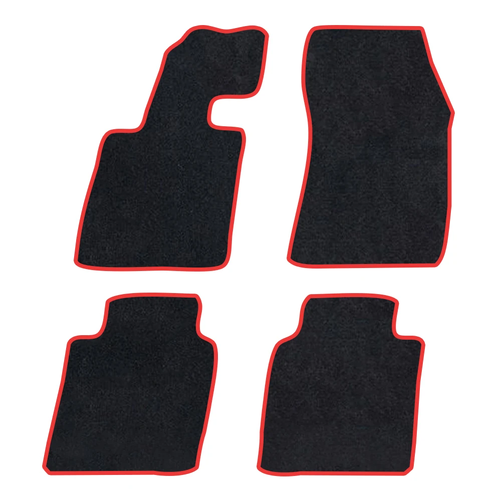 

Car Floor Mat For Ford Mondeo Fusion 2022-2023 MK5 Polyester suede Anti Slip black Backing red Binding Trim Edge