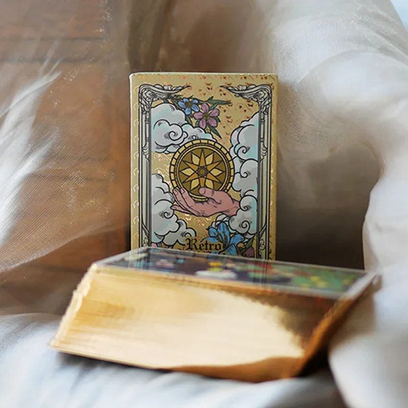 Original Genuine Retro Impression Bronzing Tarot Cards Double Copper Paper Casual Party Collection Card Desktop Decoration Gift