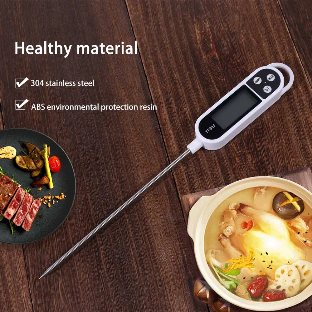 TP300 Probe Food Thermometer Electronic Display Accurate Digital Food Thermometer Stainless Steel Long Probe Food Probe BBQ