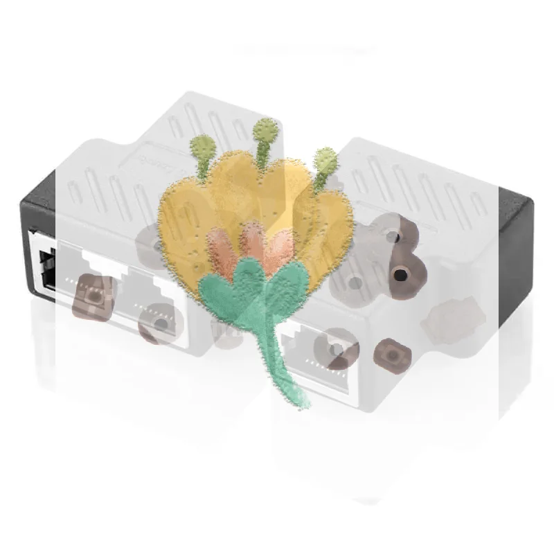1Gbps RJ45 Ethernet Splitter Adapter Dual LAN Network Connector Extender Plug Wide Compatible for Most Wired Network Devices