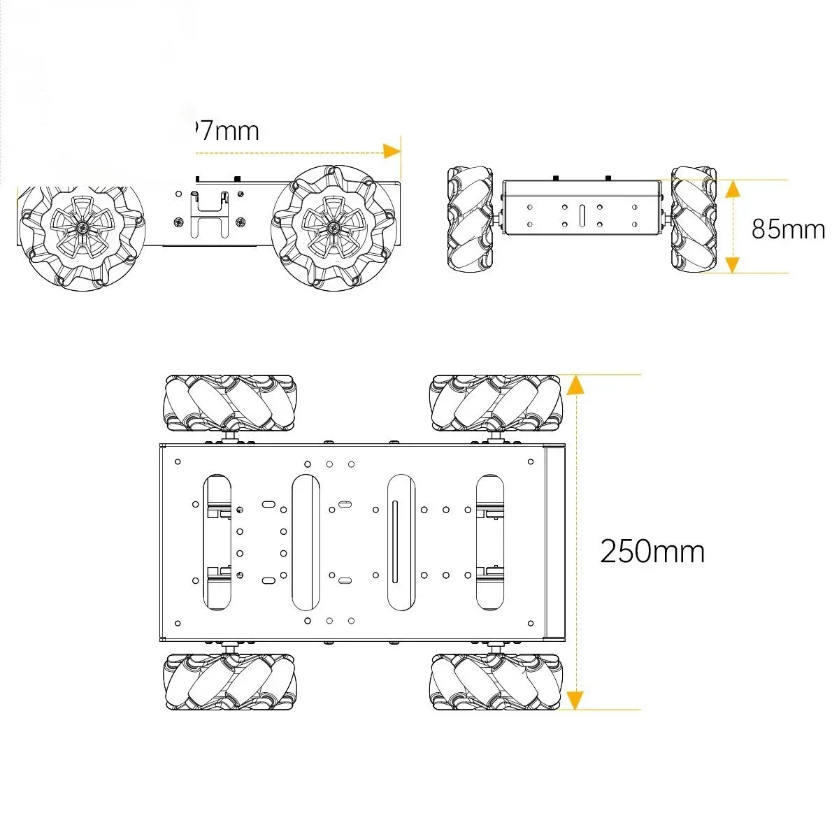 Wheel Chassis Car Kit With Encoder Geared Motor Smart Car Kit For DIY Education Robot Car