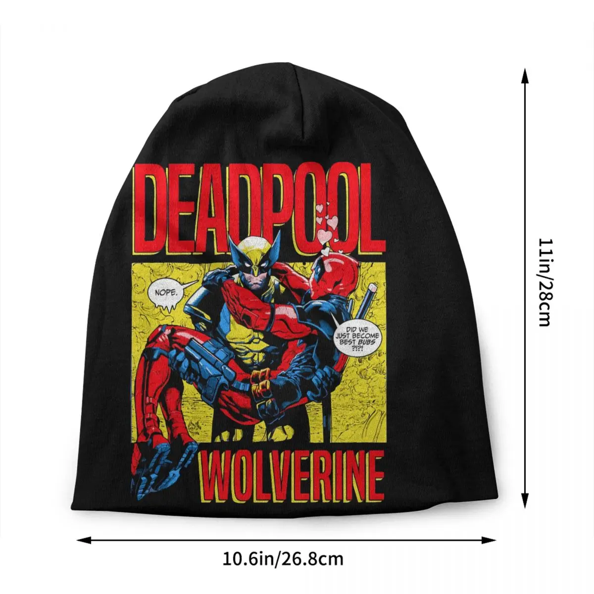 Custom Deadpool Wolverine Cartoon Bonnet Hats Street Knit Hat For Women Men Warm Winter Skullies Beanies Caps