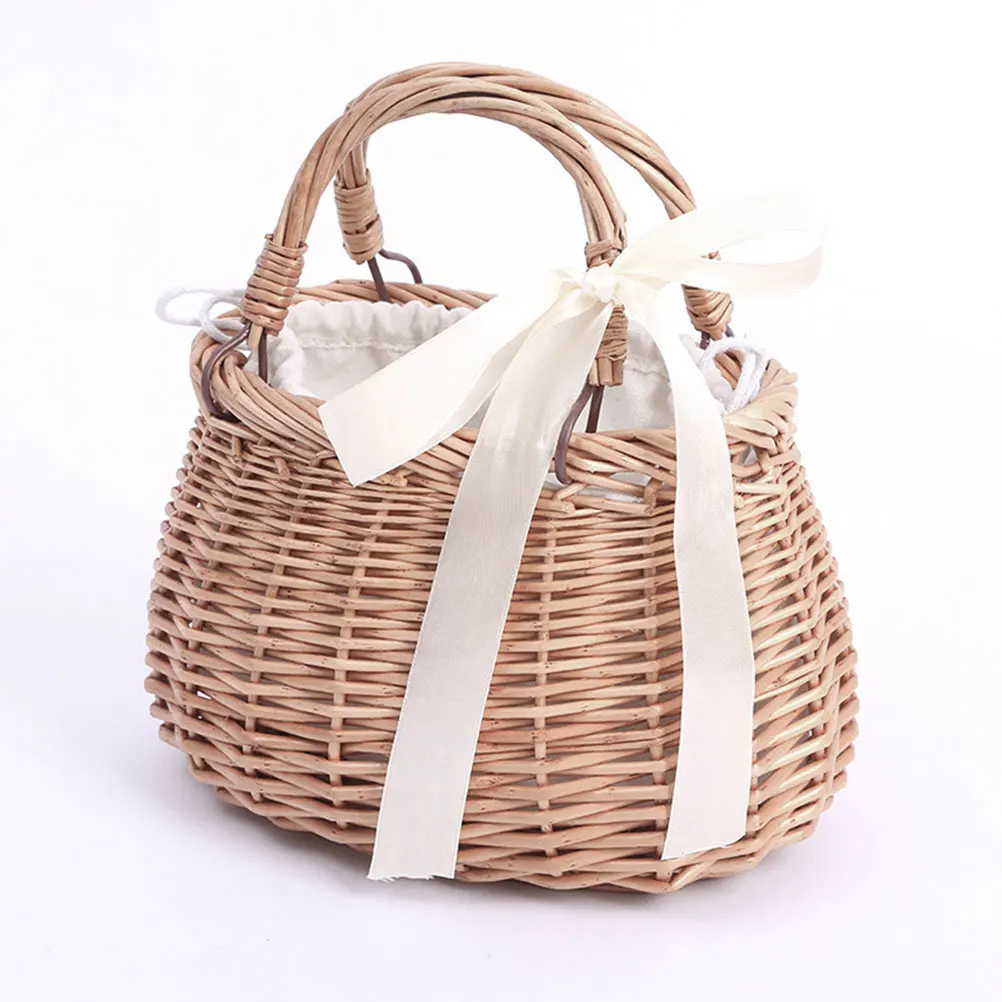 

Плетеная корзина для цветов в деревенском стиле, корзины для хранения ручной работы, декоративный контейнер для растений из натурального ротанга для дома, сада, пляжного стиля