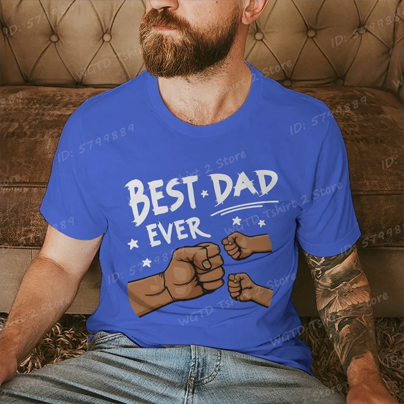 تي شيرت مطبوع عليه أفضل أب على الإطلاق، تي شيرت عيد الأب، تي شيرت رجالي مريح برقبة دائرية وأكمام قصيرة، قميص مضحك للأب، هدايا الأب #5