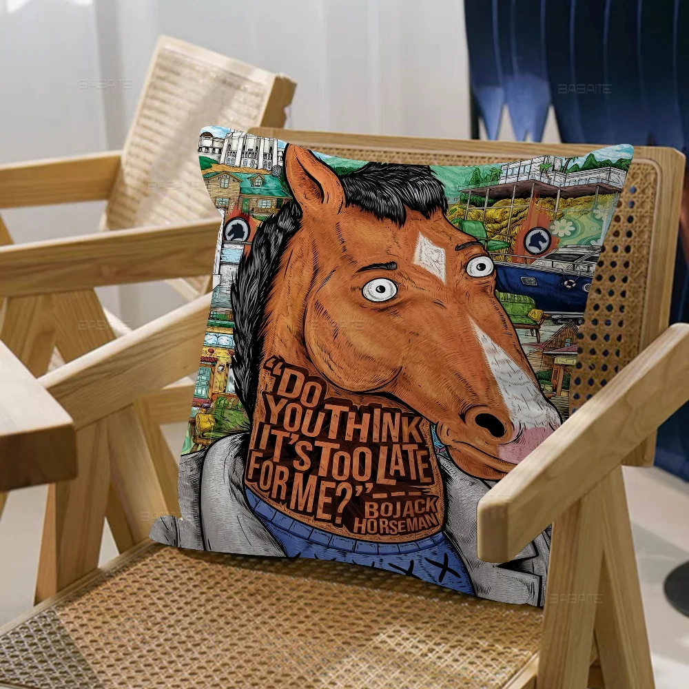 B-BoJackes Funny H-Horsemans Classic 45*45cm Cushion Cover Pillow Cover Decor Pillowcase Home Pillowcase For Couch Pillow