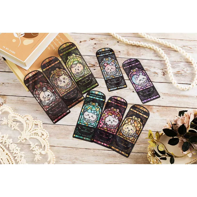 Chiikawa Magic Series Rose Window Transparent Bookmarks Cute Usagi Hachiware Photo Props Shooting Decor Holiday Souvenir Gifts
