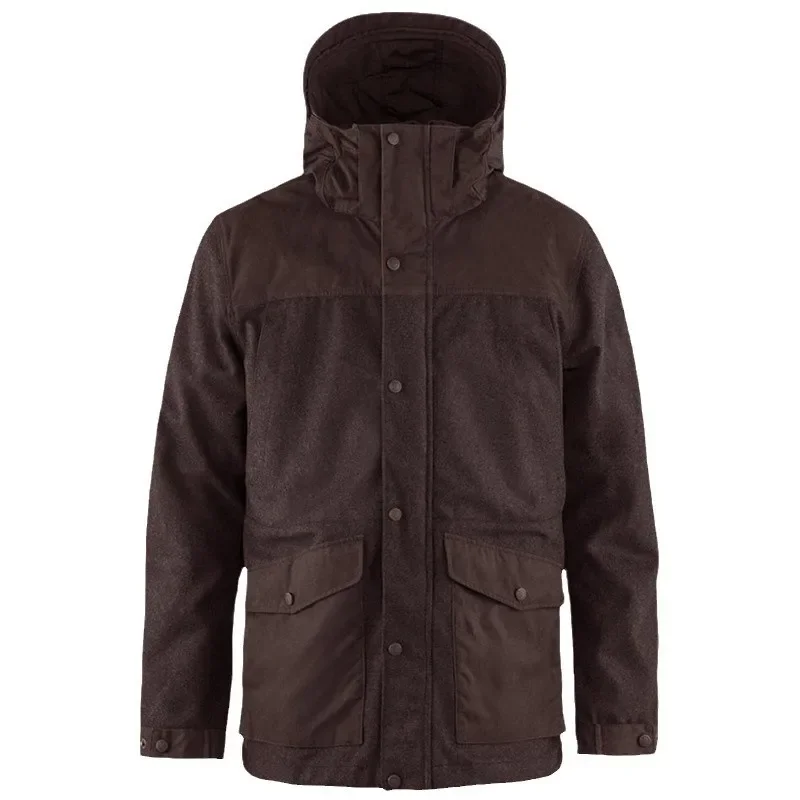 

European and American Men's 2025 Winter Retro Casual Single-breasted Multi-color Hooded Workwear Mid-length Fashion Jacket.