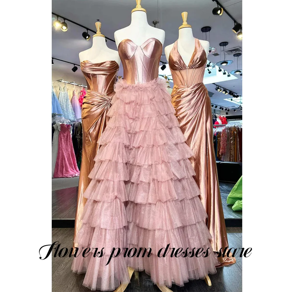 الزهور السوداء فساتين لحضور الحفلات الموسيقية الساتان صد فستان المشاهير مع طبقات تول مساء فستان كشكش طبقات فستان رسمي مخصص #5