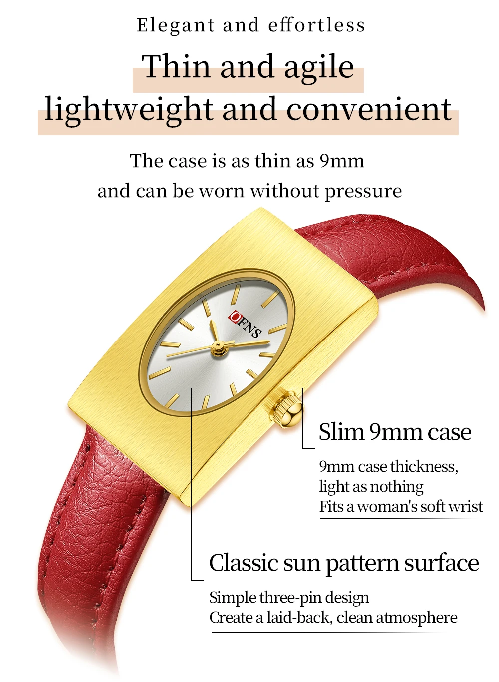 OFNS nuevo 1547 reloj de cuarzo de lujo para mujer reloj de cuarzo Simple Retro resistente al agua reloj cuadrado de nicho para mujer 2025