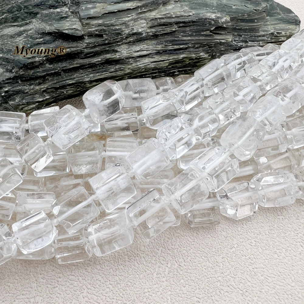 Approx 12-15mm Faceted Natural Clear Quartz Crystal Cutting Nugget Space Loose Beads For DIY Jewelry Making MY231028