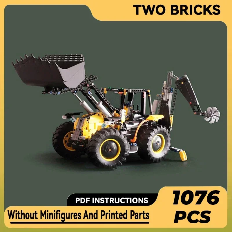 City Car Model Moc Building Bricks C-Model Backhoe Loader Technology Modular Blocks Gifts Christmas Toys DIY Sets Assembly