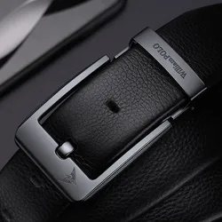 Men's leather casual belt, fashionable needle buckle business belt, personalized denim belt