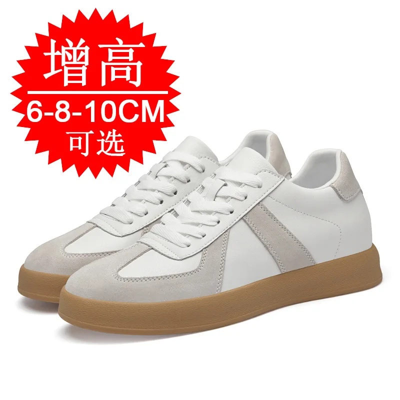 Man Vintage Elevator Shoes Height Increase Insole 8cm Taller Lift Sneakers Shoes Men Leisure Fashion Sports White Shoes - Image 2