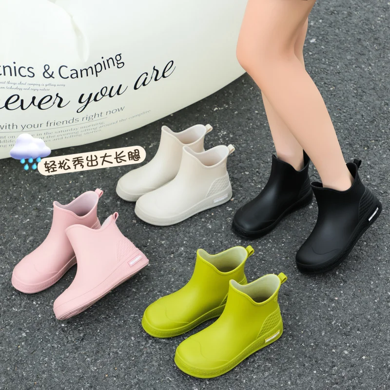 New Waterproof Fishing Rain Boots Women Summer Lightweight Non-Slip Fashion Rain Boots Simple Solid Style For Outdoor Wear view 2