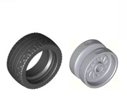 Pieza de bloque iluminadora para manualidades, rueda de 24x12mm x D075 8 piezas, número 18976 + 18977, Compatible con otras marcas