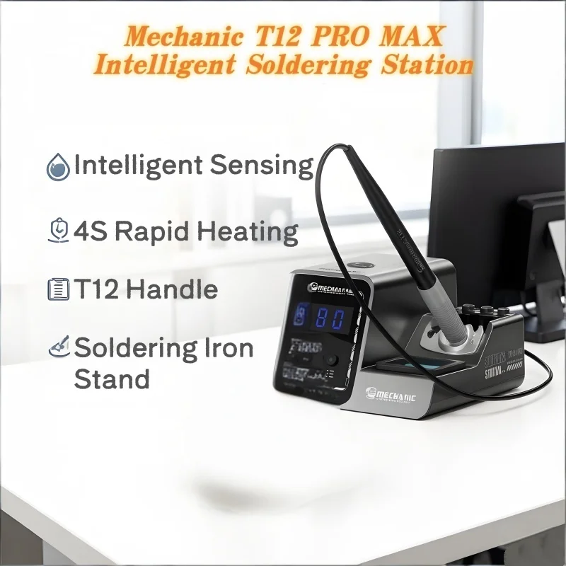 Station de soudage professionnelle MECHANIC T12 avec poignée et embouts interchangeables pour la maintenance de la soudure des puces IC de téléphones, tablettes et ordinateurs portables