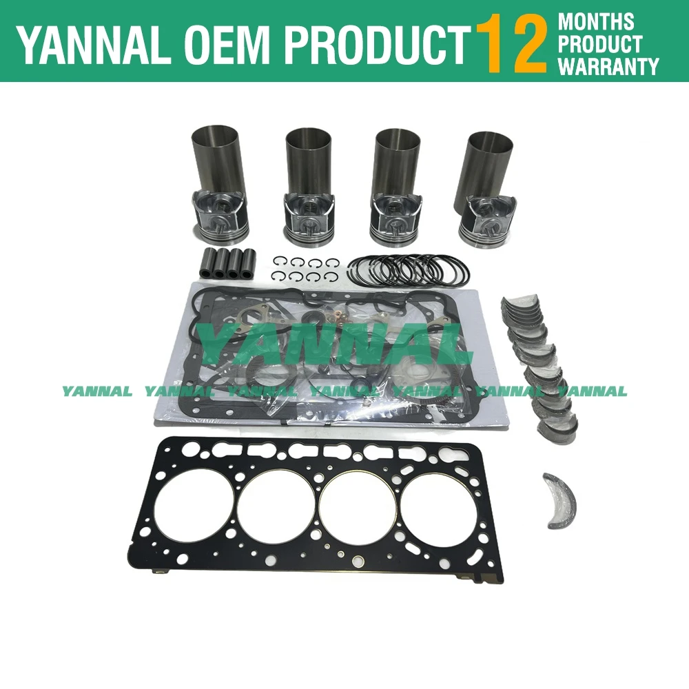 New V3800 V3800T Overhaul Rebuild Kit For Kubota Engine Gasket Ring Piston Bearing