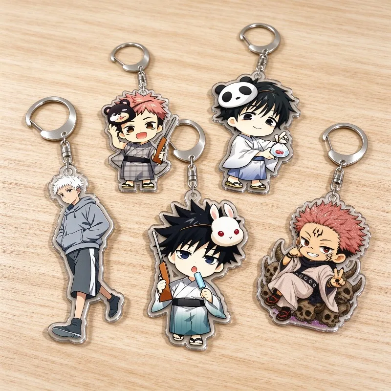 Vivid pattern Cute Bag charm Key pendant lightweight and durable  Lightweight Portable Mini Bag Acrylic Keychain 5cm