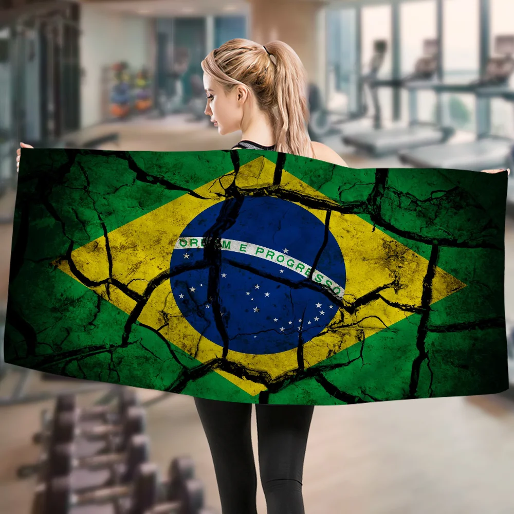 Brazil Brazilian Flag Big Microfiber Beach Towels Quick Dry Towel Sand Beach Towels Pool Towel For Travel Swim Pool Yoga