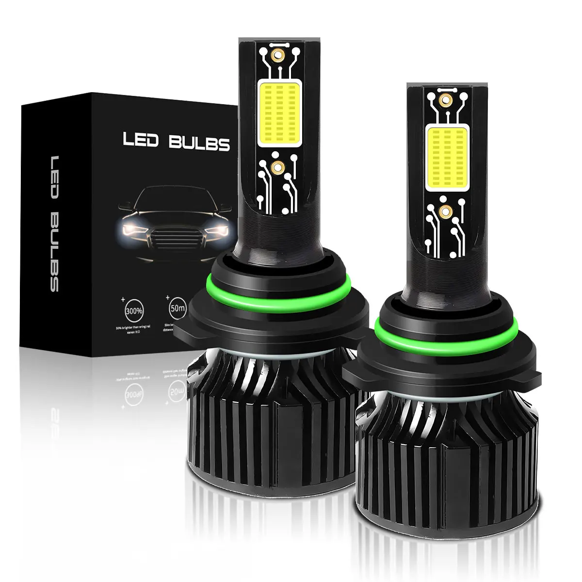 

Car Light Retrofit 9006 HB4 LED Headlight Bulbs, 12000LM High Brightness 6000K White All-in-One Conversion Kit