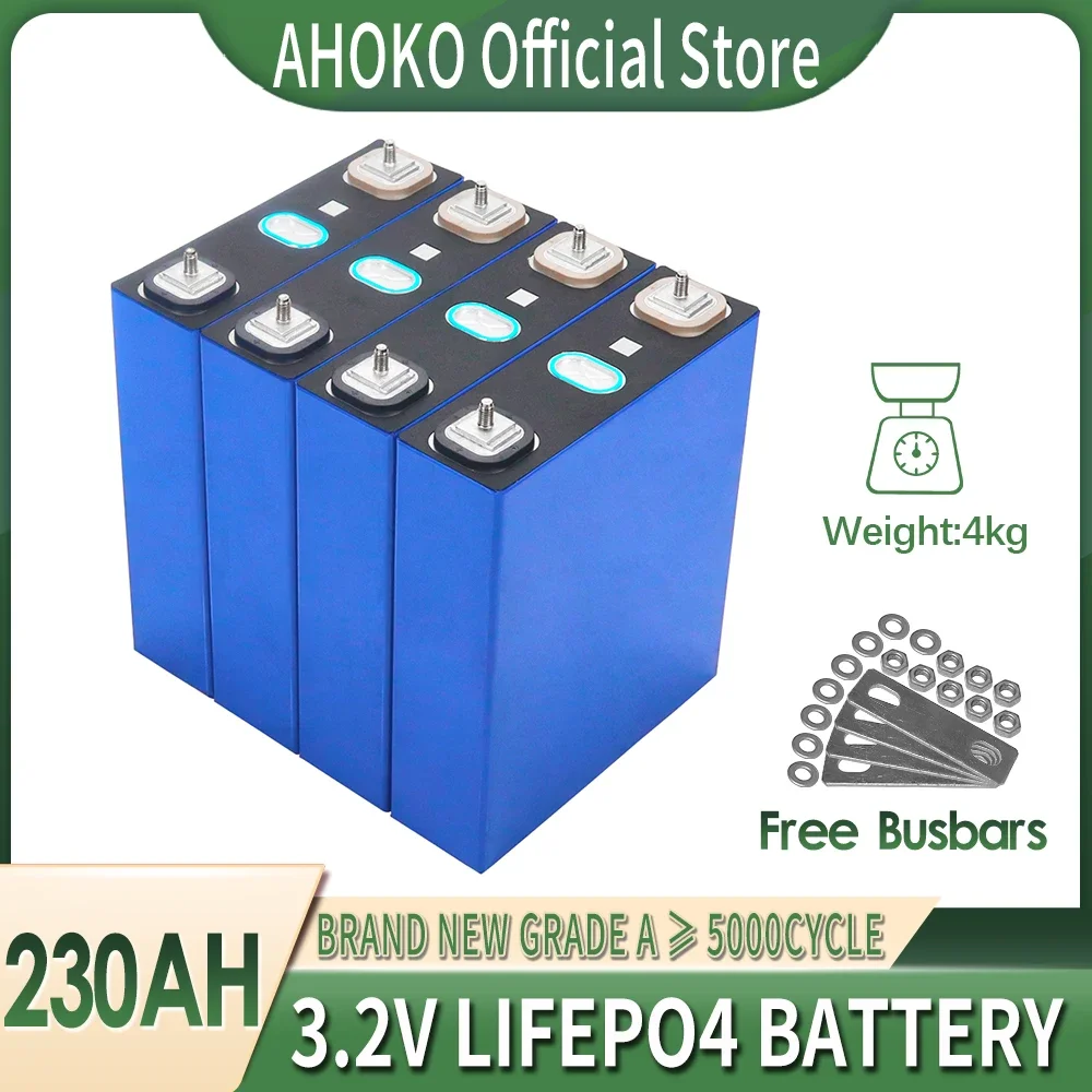 3.2v 230ah Lifepo4 Rechargeable Battery 12v 24v 48v Lithium Iron Phosphate Grade A Cell For Solar Energy Storage System Tax Free