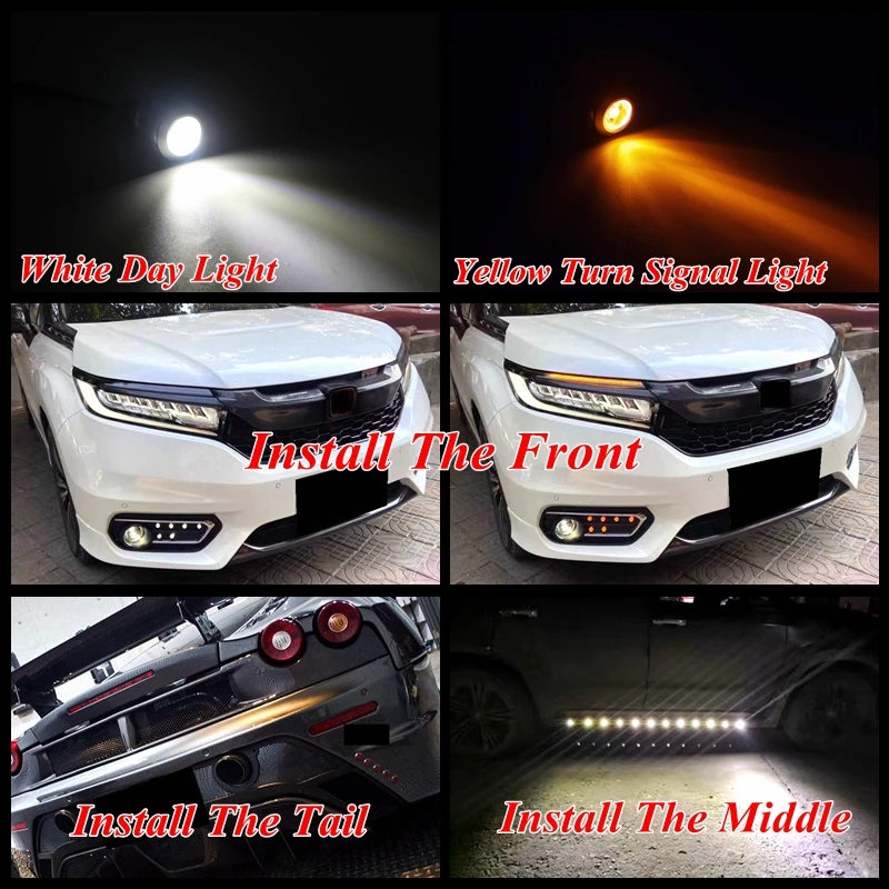 Tak Wai Lee Multifunction Control LED Eagle Eye Daytime Running Light Car Styling DRL External White/Yellow Turn Signal Fog Lamp