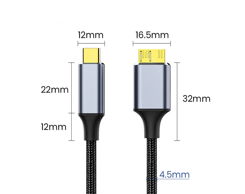 Micro B USB 3 0 to Type C Cable Adapter Connector 5Gbps High-Speed Data Transfer External Hard Drive Disk Cable for Hard Drive