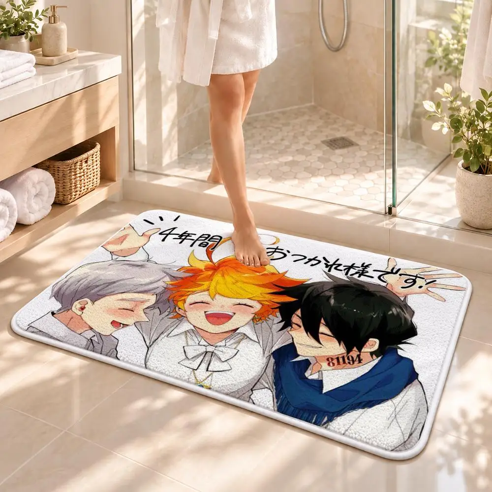 The Promised N-Neverland Floor Mat Flannel Rug Soft Non Slip Door Mat for  Bedroom Living Room Entryway Home Decor Gift