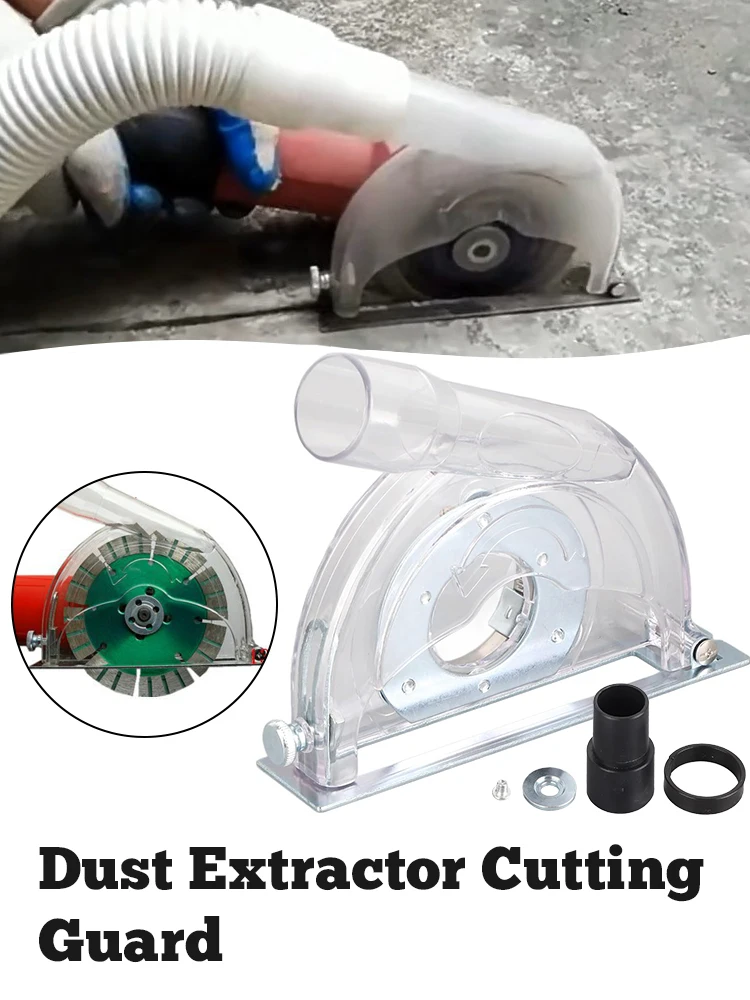 Dust Extractor Cutting Guard Suitable For 4-5" Diameter Angle Grinder And 3"/4"/5" Saw Blades Transparent Grinding Dust Cover