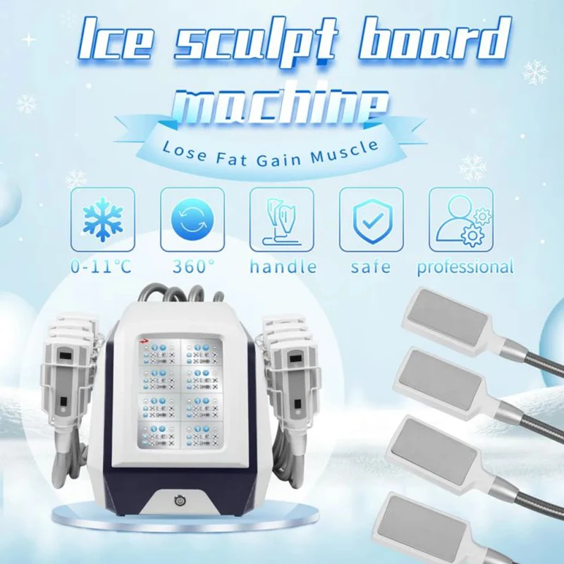 Ice Sculpture Cold Therapy Cooling Plate Machine Non-invasive Body Slimming Weight Loss Fat Burning Home Use Beauty Salon Device