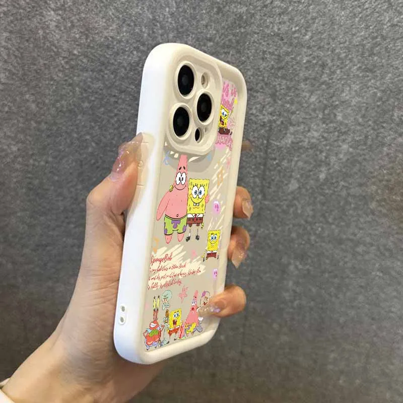 Мультяшный S-SpongeBobs для Samsung Galaxy S25 S24 S23 S22 S21 S20 Plus Ultra FE Lite Eye Ladder Чехол для телефона Funda Cover Capa Shell