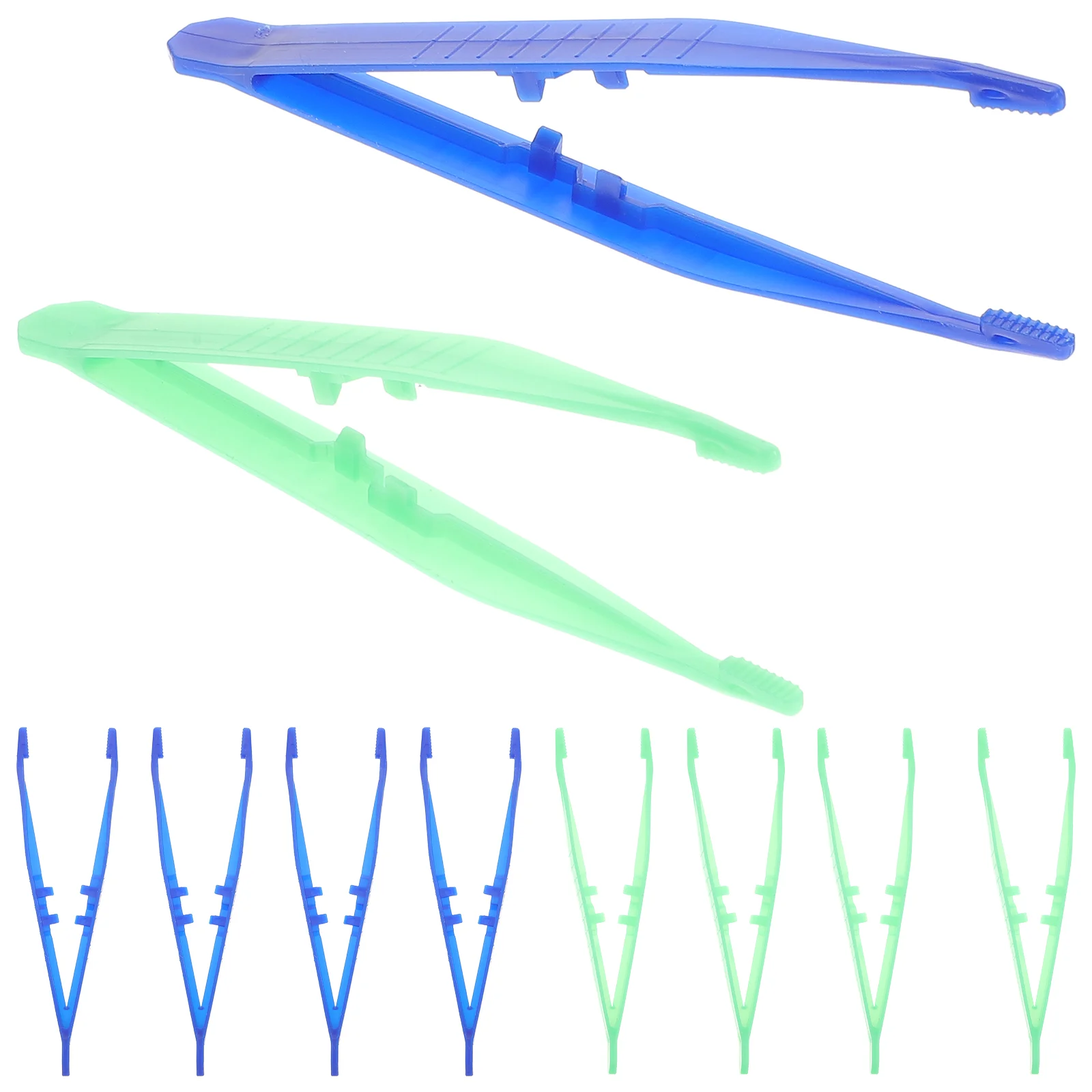 ملاقط بلاستيكية للاستعمال مرة واحدة ، ملاقط حبات طبية ، مشغولات يدوية ، ألوان عشوائية ، تصنعها بنفسك ، 10 صوفي