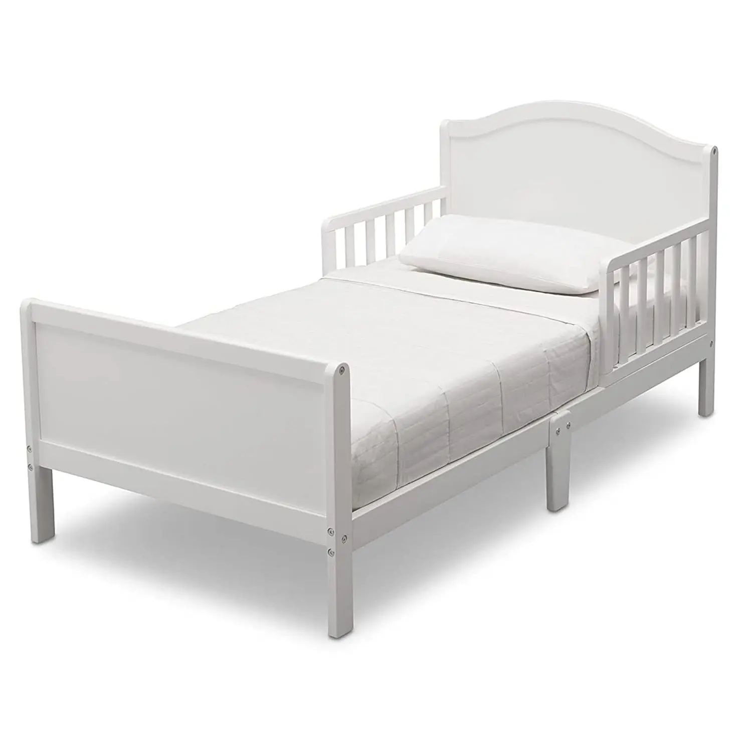 Letto per bambini in legno Bennett per bambini - Certificato Greenguard Gold, Bianca White