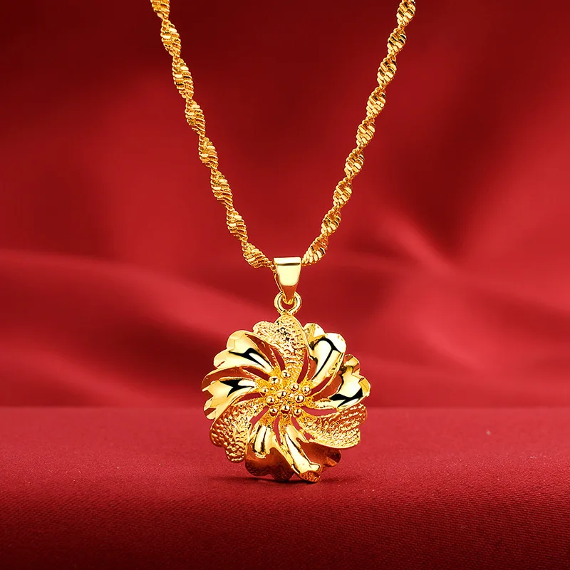 

Sophisticated 18K Gold Sand Rotating Flower Stamen Pendant for Men and Women - No Fade, Stylish Elegant and Trendy Jewelry