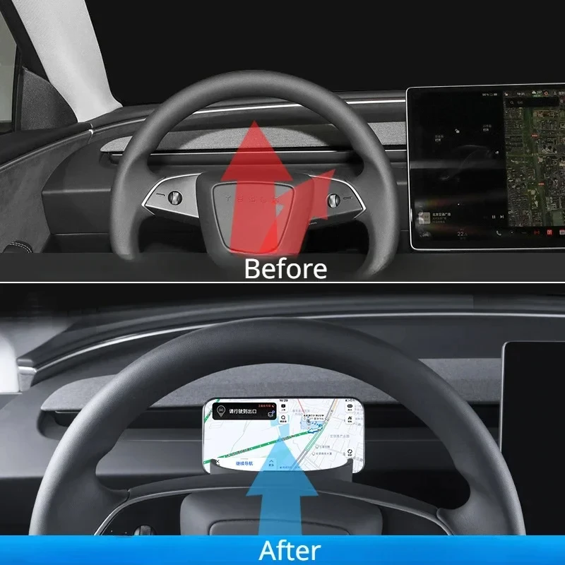 Caja de almacenamiento de volante para Tesla Model 3 + Highland 2024, soporte de silicona para teléfono móvil, soporte para gafas de sol, nuevos