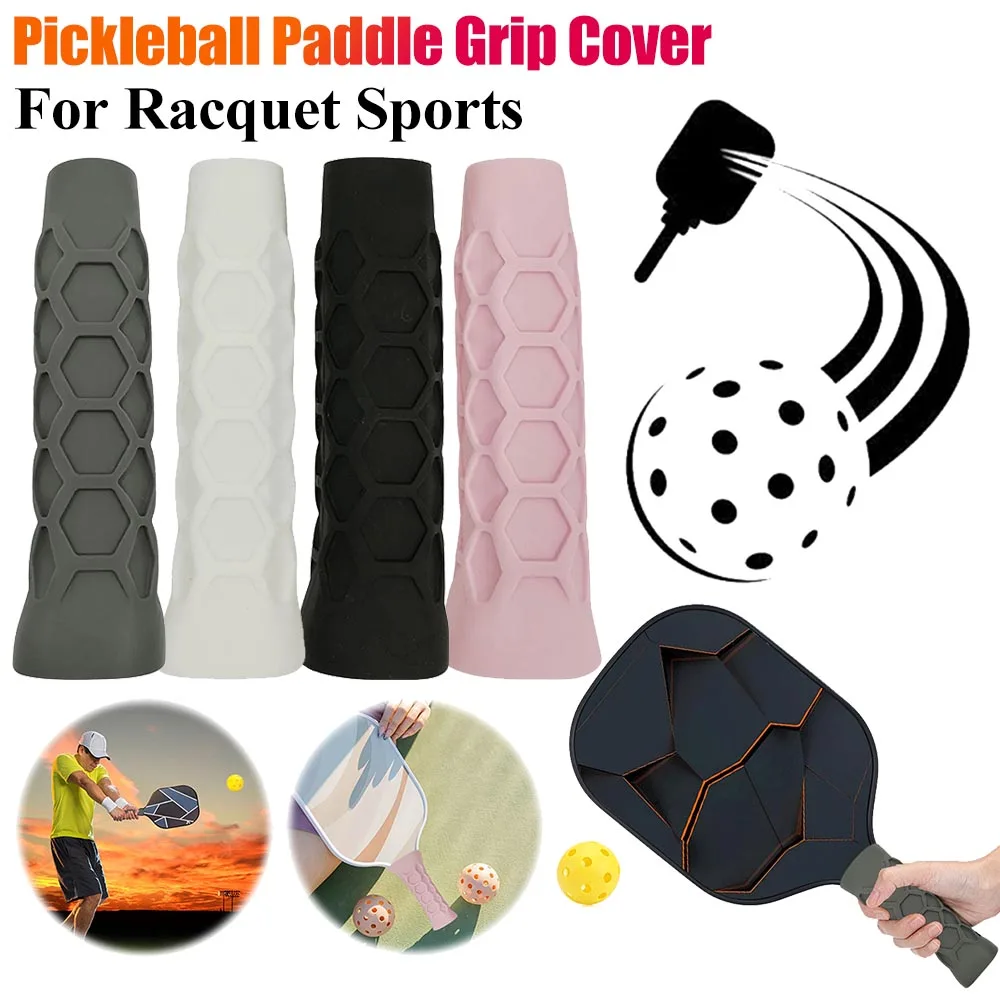 Silicone Pickleball Paddle Grip Cover Non-Slip Handle Silica Gel Undergrip Reusable Padel Accessories Pickleball Racket Overgrip