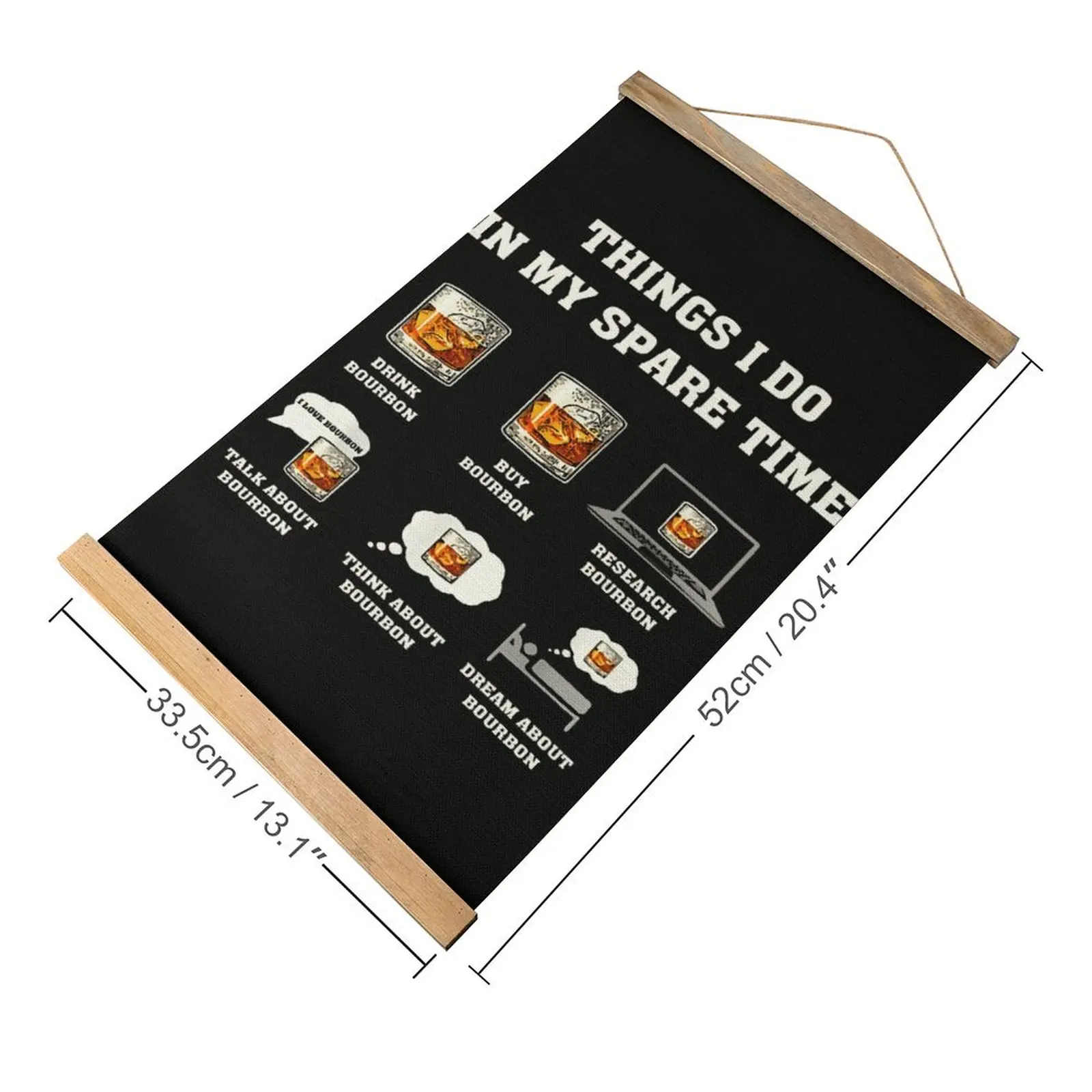 Canvas Hanging Picture Things I Do In My Spare Time Drink Bourbon Creative Humor Graphic Mural Bar Craft Decoration  Style Decor