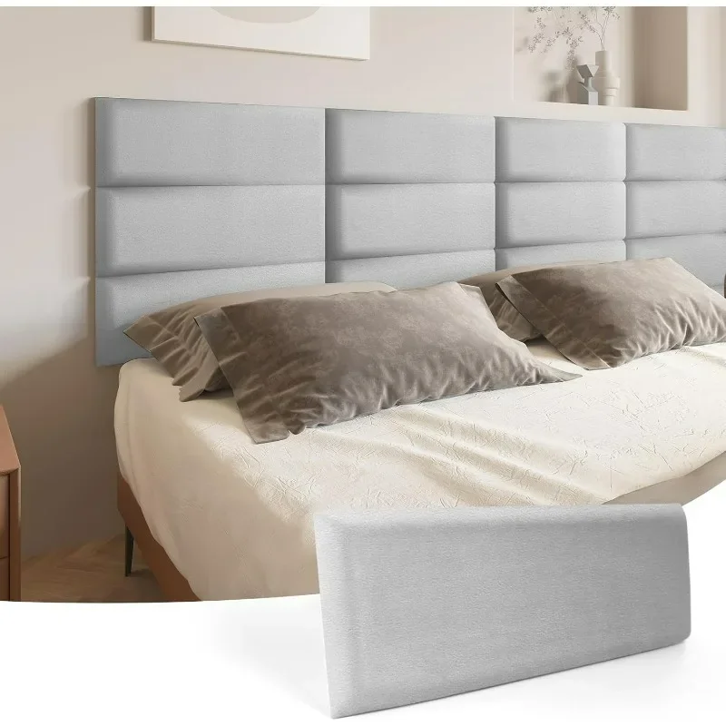 

Peel and Stick Headboard Pack of 6 Panels, Soundproof Wall Panels 3D, Upholstered Wall Panel