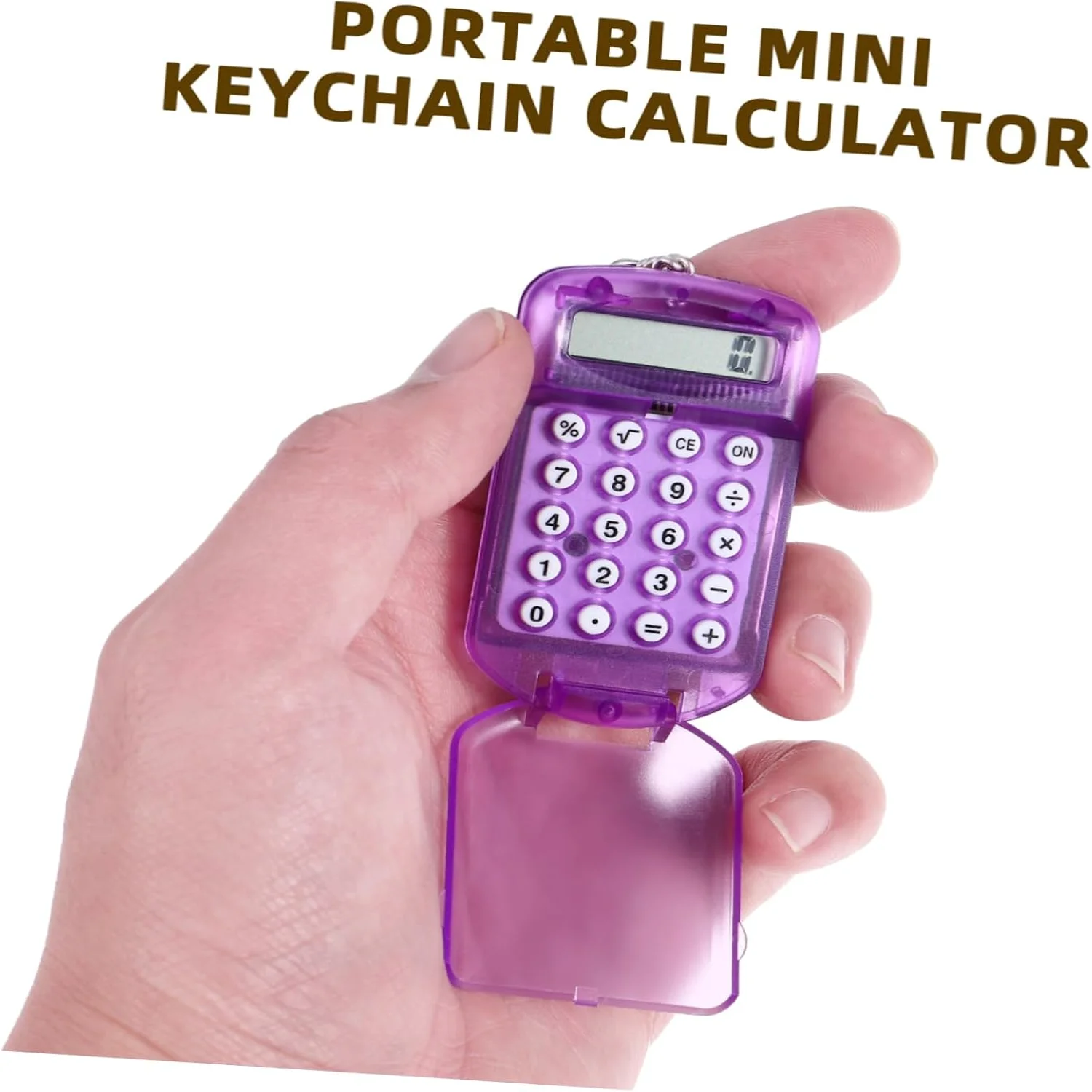 3pcs Pocket Calculator Key Ring Tiny Small Portable  Electronic Calculator for  Students ( Color)