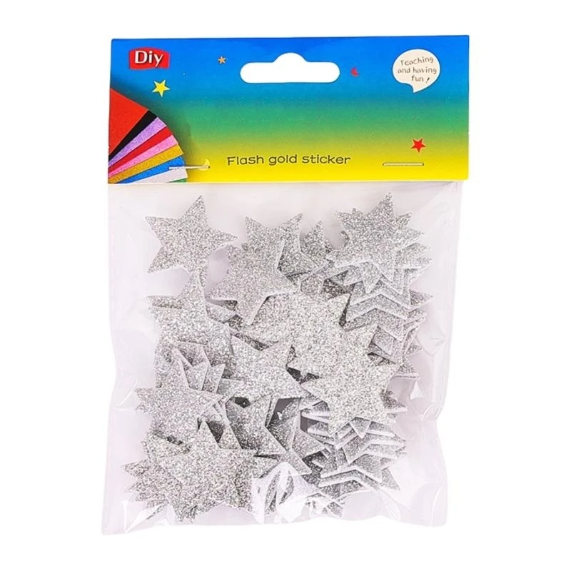 

60PCS Sparkling Sticker Star Glittered Sticker Adhesive Star Sticker for Card Making Scrapbooking Crafting Project