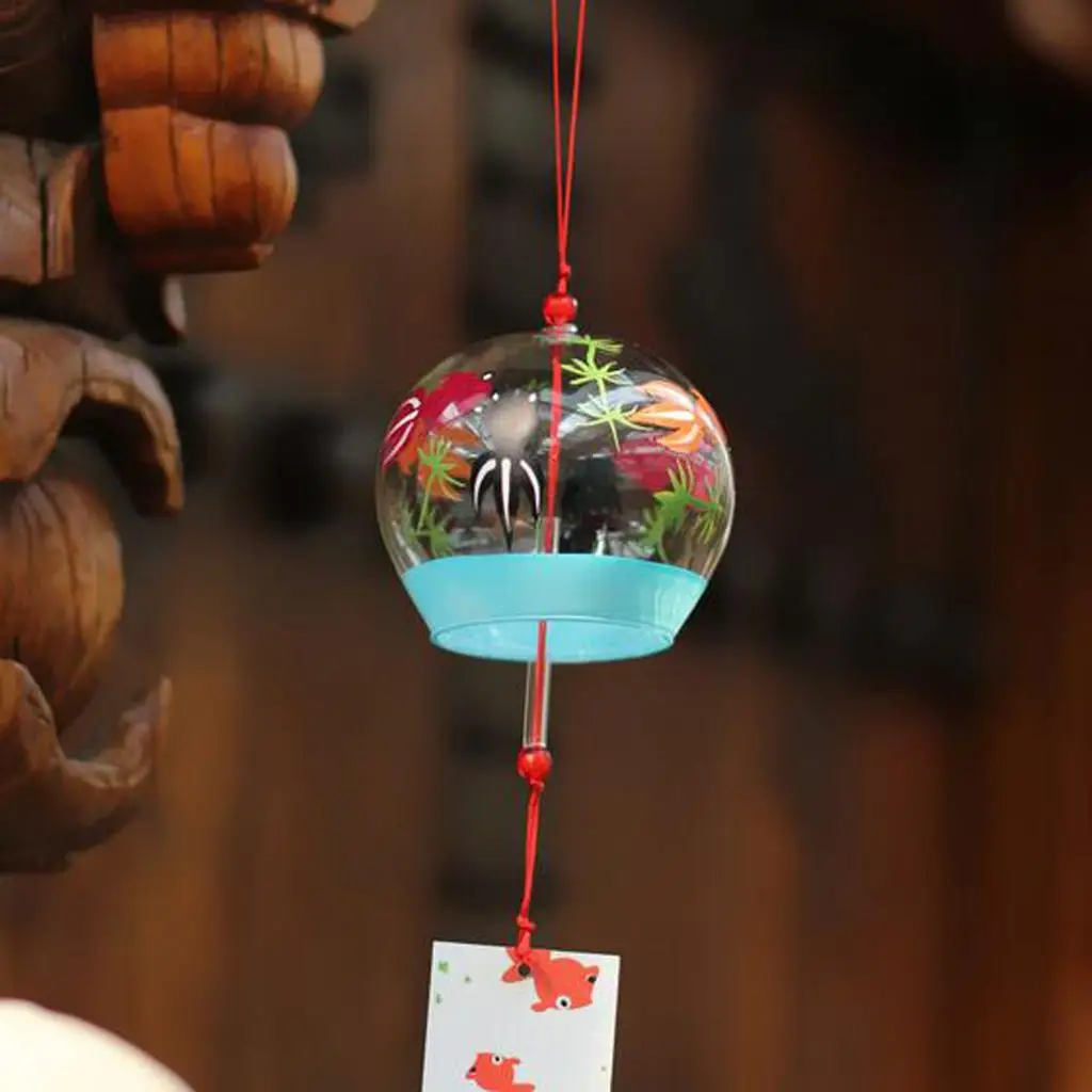 7x8cm Japanese Style Glass Windchime Hanging Decor Home Glass Wind Bells