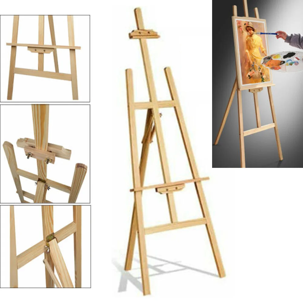 Artist Easel, Wooden A-Frame Easel Stand, Studio Easel Adjustable Drawing Painting Holder Canvas Stand Portable for Display