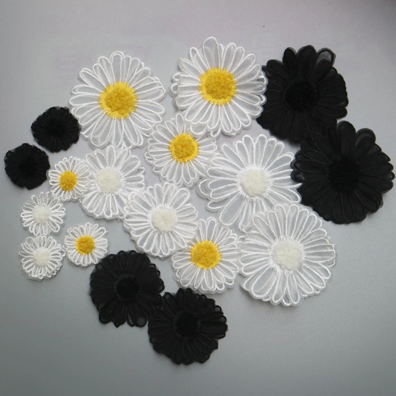 18pc DIY 2-layer flower Patches for clothing Embroidery floral patches for clothes bags decorative parches applique sewing craft