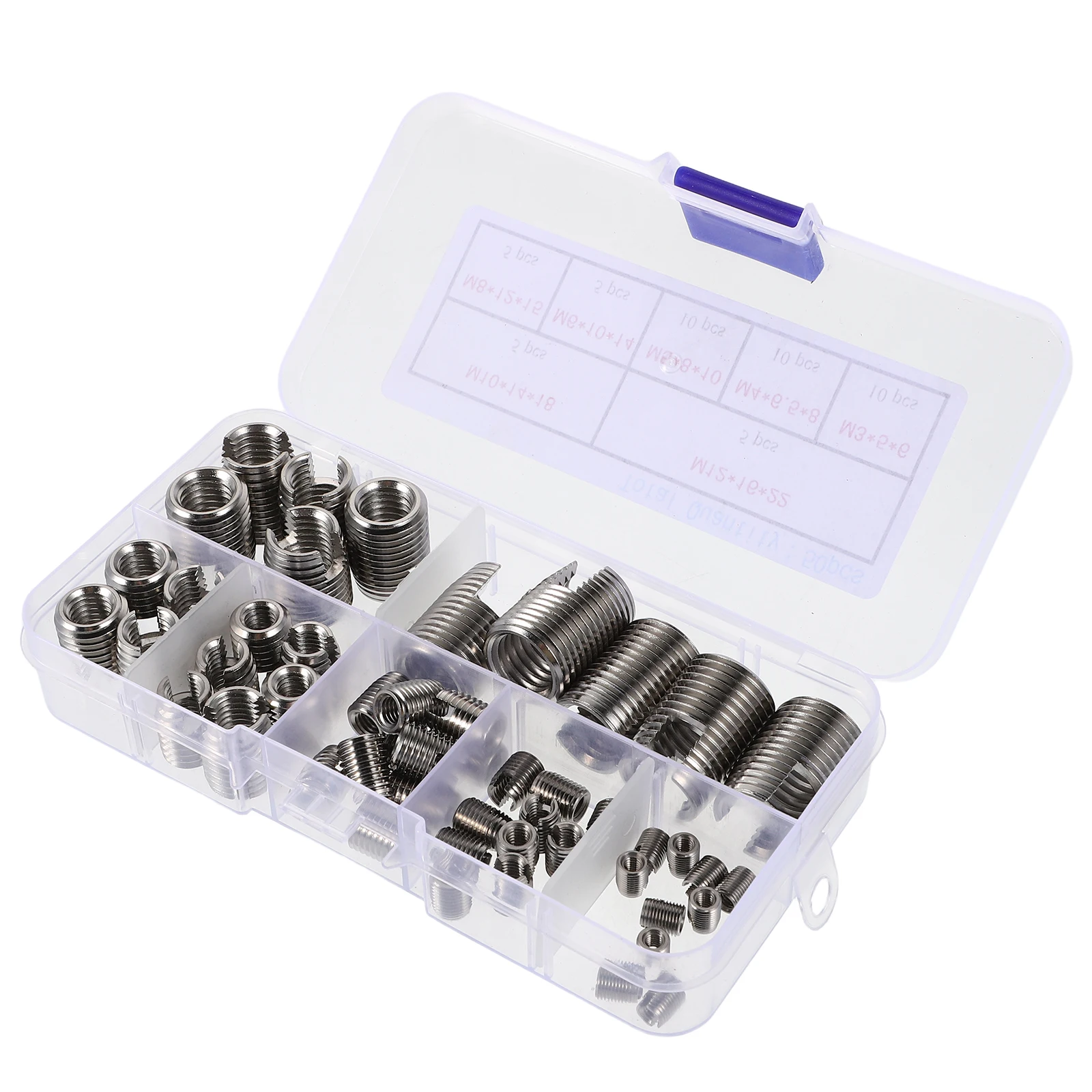 

50pcs Stainless Steel Thread Repair Kit Self Tapping Threaded Inserts For Metal Inner Thread Reinforcement Screws