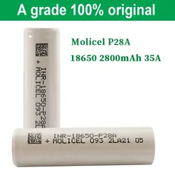 Original Molicel P28A INR 18650 Battery 2800mAh Capacity 35A 3.6V Rechargeable Lithium-ion Batteries For Flashlight VapeMod Toys