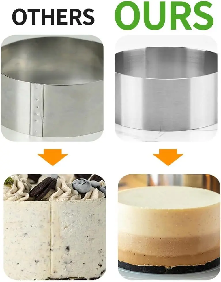 Kitchen Food Ring, Seamless Stainless Steel Cake Cutter For Baking, (Diameter6/7/8/9cm)