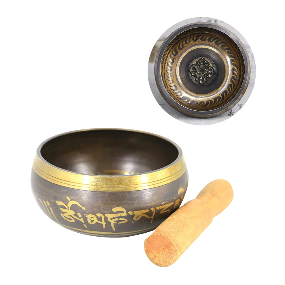 

Buddha Sound Bowl Chanting Bowl Yoga Meditation Bowl Sound Therapy Bowl with a Small Mallet Home Decorations Supplies Size 8CM