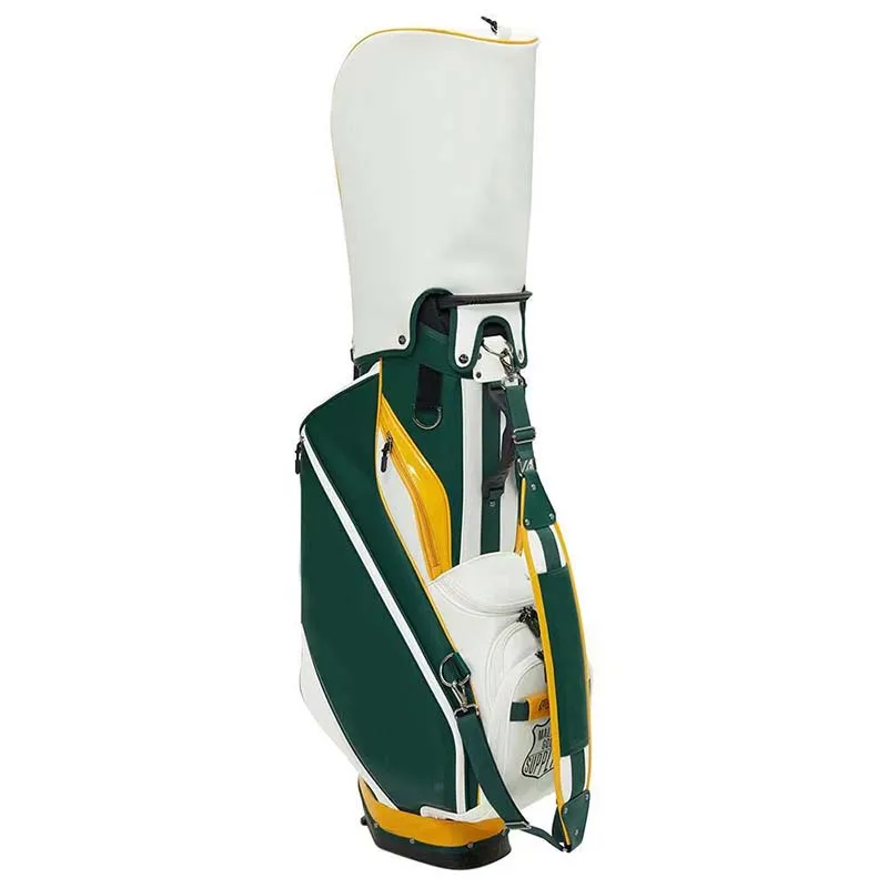 Professional Golf Stand Bags Standard Waterproof PU Travel Sport Package Large Capacitytraining Accessory Green Black Color