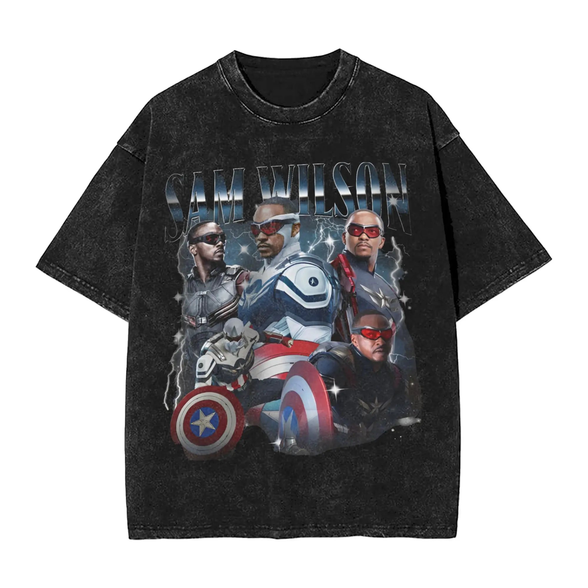 Captain America: Brave New World Outfit Washed T Shirts Men Women Streetwear Hip Hop T-Shirt Summer  Tee Shirt Short Sleeve