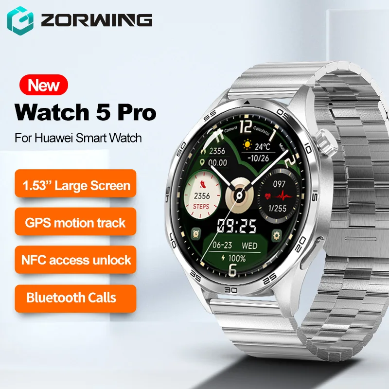 

47mm Men Sport Watch 5 Pro Smart Watch NFC GPS Compass Bluetooth Calls Blood Pressure SpO2 Heart Rate Smartwatch for Android IOS